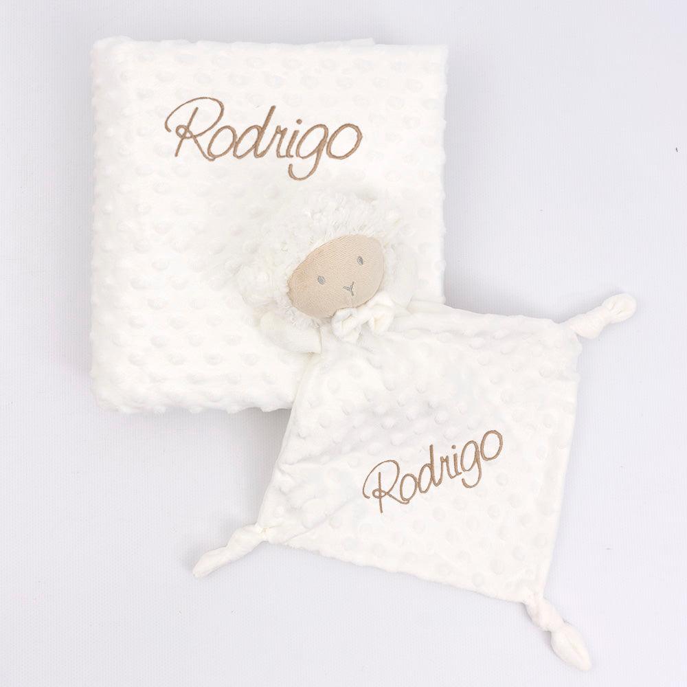Manta con Dou dou personalizados Bebé Ovejita Blanca Nanetes - Nanetes #